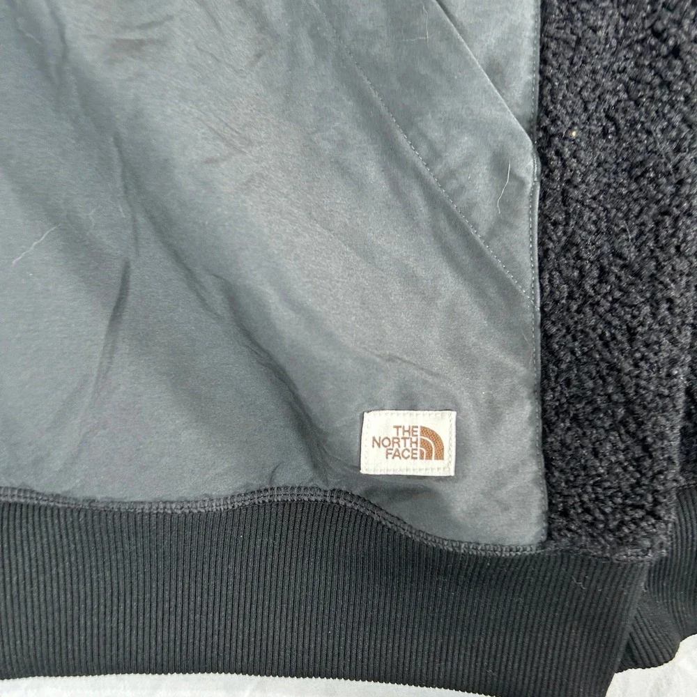 The North Face Mens XXL Black Sherpa Fleece 1/4 Zip Pullover Anorak Jacket